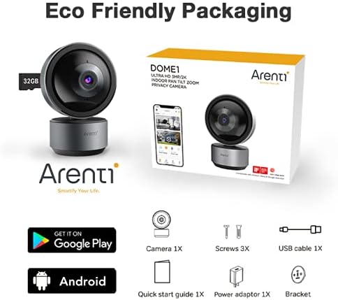 Arenti DOME1 - Security Camera - Wi-Fi Camera - 2K Ultra HD - Black
