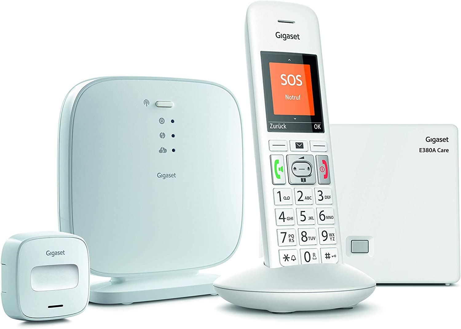 Gigaset Seniors alarm (starter set with motion sensor, universal door and window sensor, intelligent notification system, smart care motion only works with service subscription)