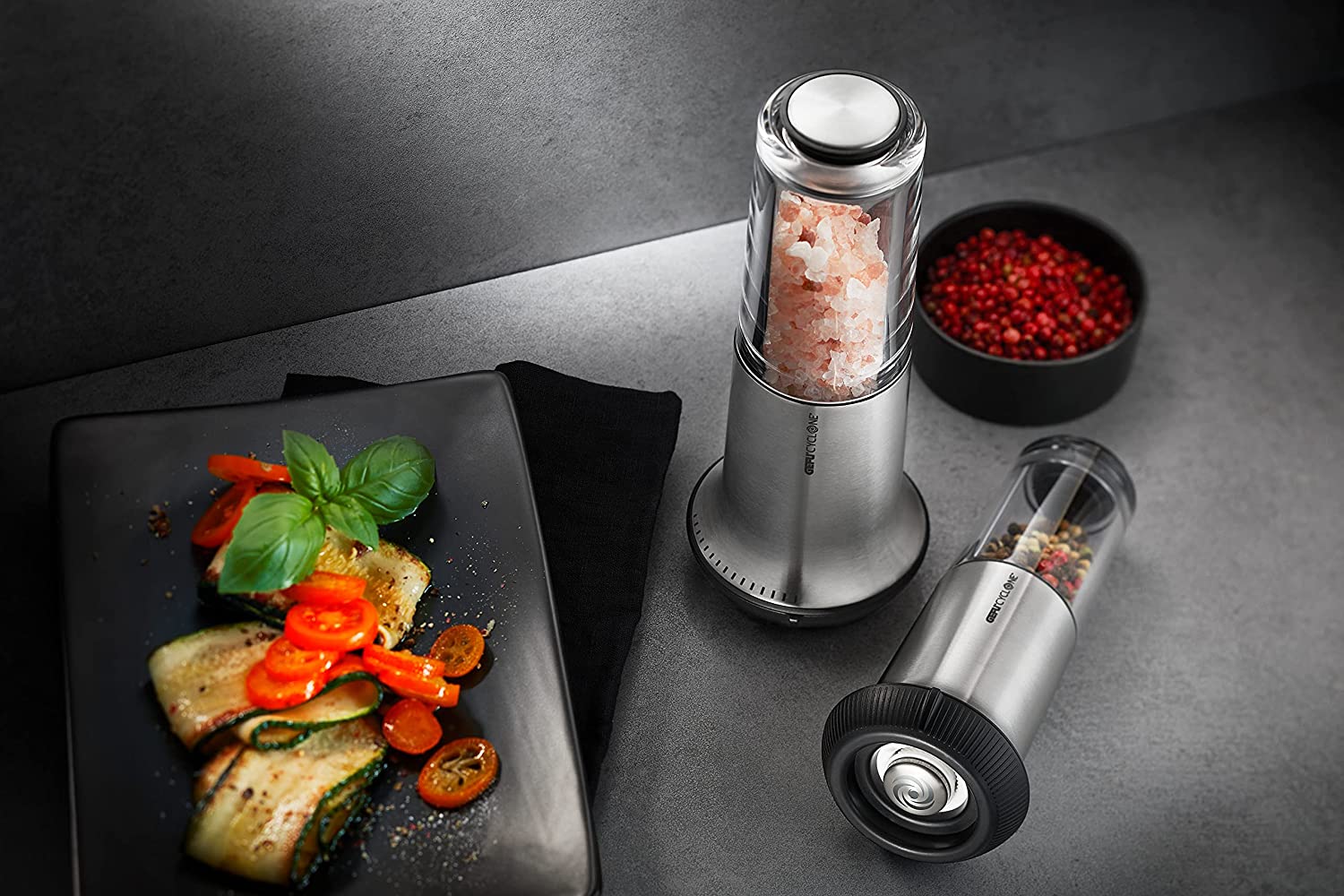 GEFU 34625 Salt or pepper mill, stainless steel, silver size S silver