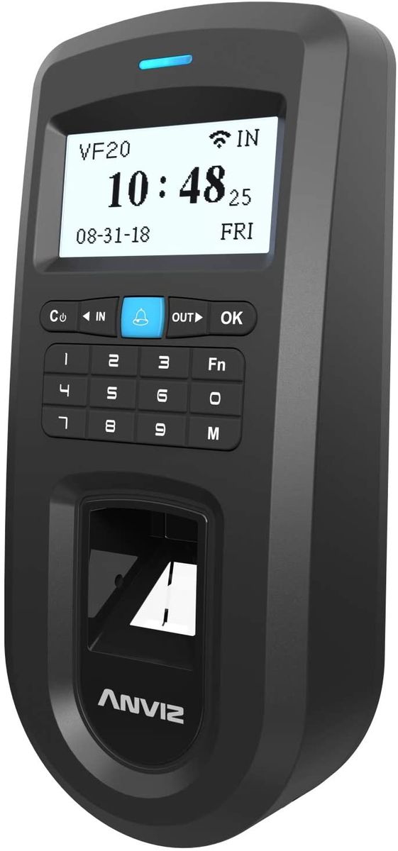 ANVIZ VF20: Biometric access control and PIN code, TCP/IP and Wi-Fi connection