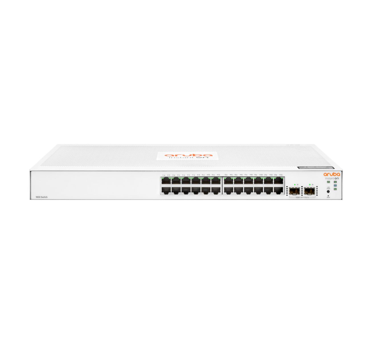 HPE Aruba Instant On 1830 24G 2SFP Managed L2 Gigabit Switch, 24x 10/100/1000 RJ45, 2x SFP, 1U Rack, AC-Netzteil