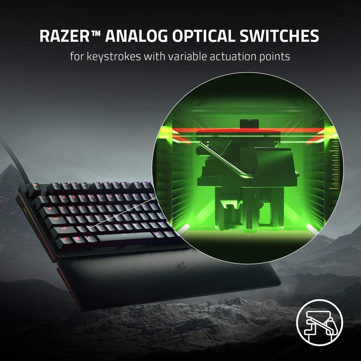 Razer Huntsman V2 Analog Gaming Keyboard Optical Switches RGB USB-C US-Layout ISO