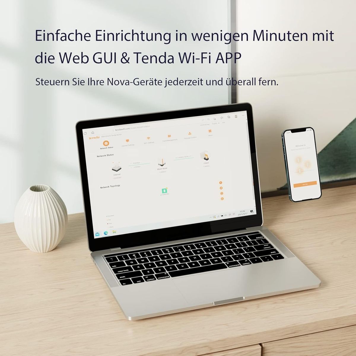Tenda Nova MX15-Pro Mesh WLAN WiFi 6 System-AX5400 Dualband WLAN Mesh WiFi 6 System, empfohlen für Häuser mit 4-6 Schlafzimmern, 9*Gigabit Port–Ersetzt Router & Repeater–Kompatibel Mit Alexa, 3Pack MX15 Pro/AX5400 3er Pack