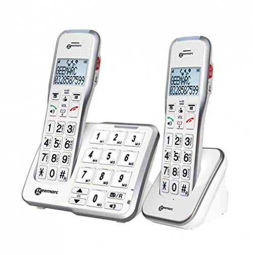 GEEMARC AmpliDECT 595 DUO : 2 schnurlose verstärkte 50 dB Schwerhörigentelefone Fototasten Deutsche