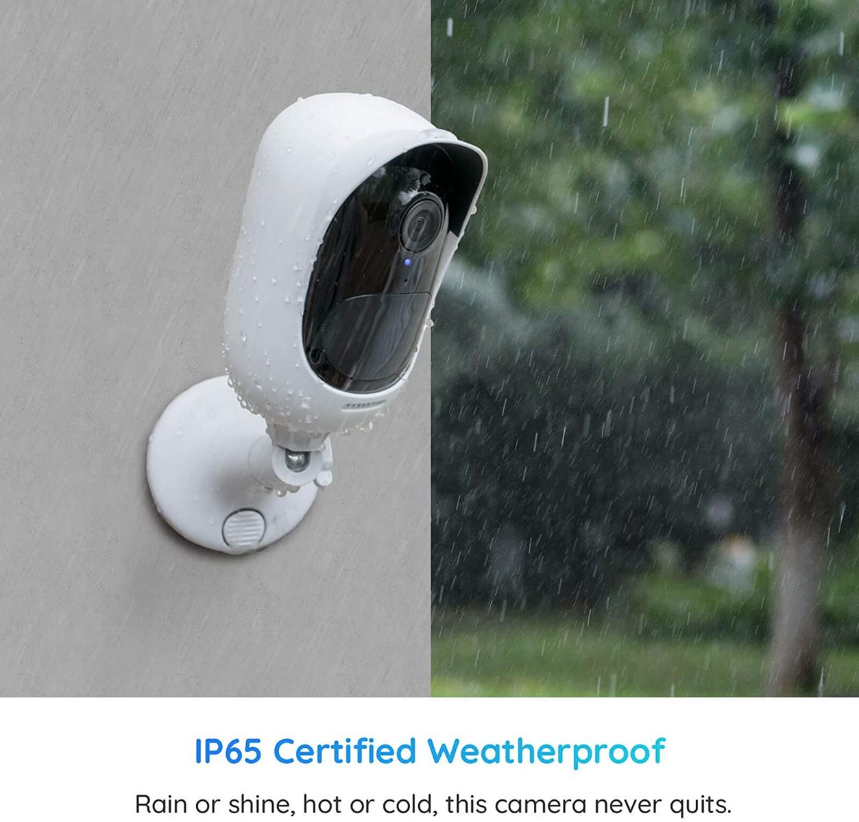 Reolink Argus Security Camera 2+ Solar Panel, 1080P Wireless WLAN IP Camera with Rechargeable Battery, 2 Way Audio and SD Card Slot for Outdoors White