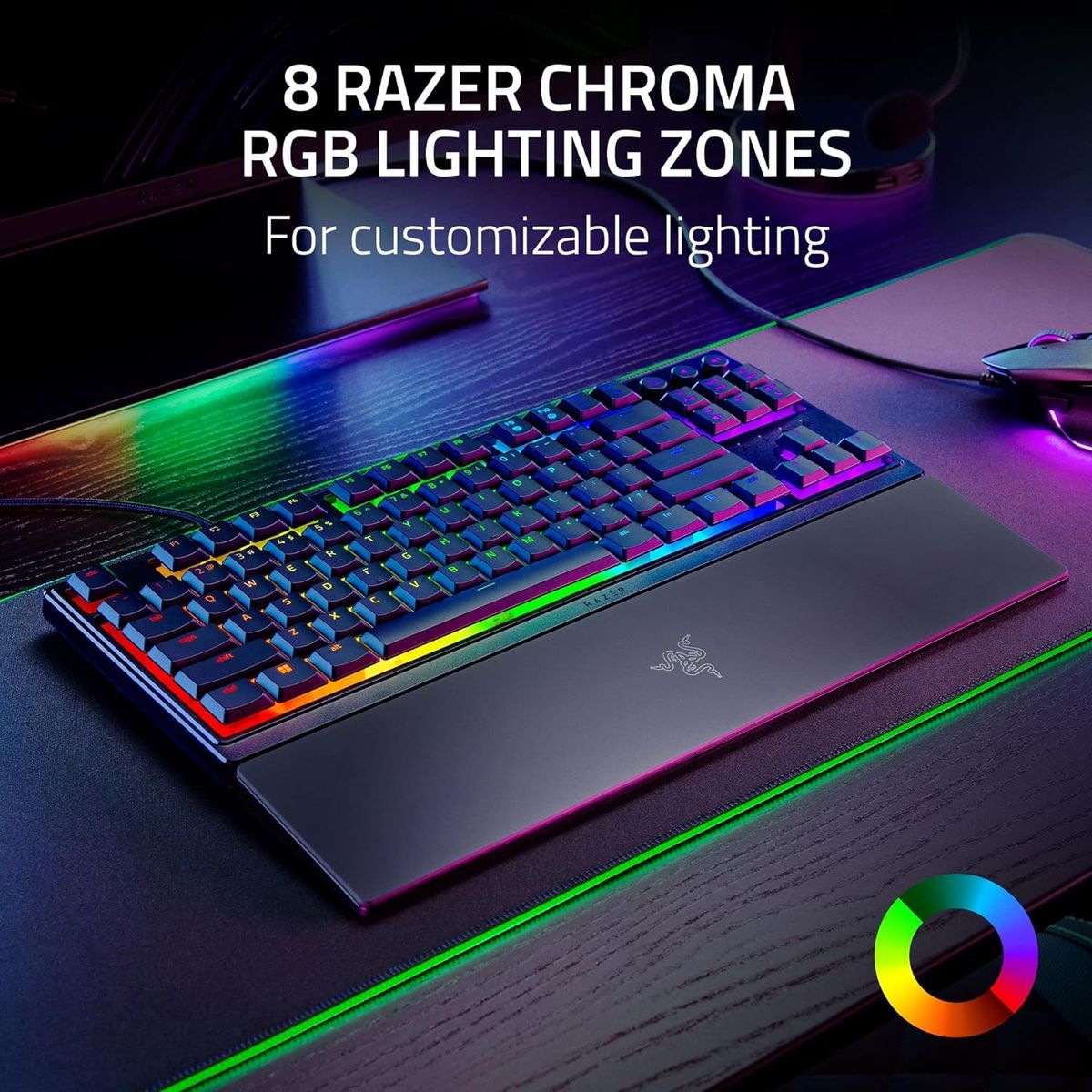 Razer Ornata V3 Tenkeyless - Kabelgebunden - USB - Mecha-Membran-Schlu00fcsselschalter - RGB-LED - Schwarz - (USA Layout - QWERTY)