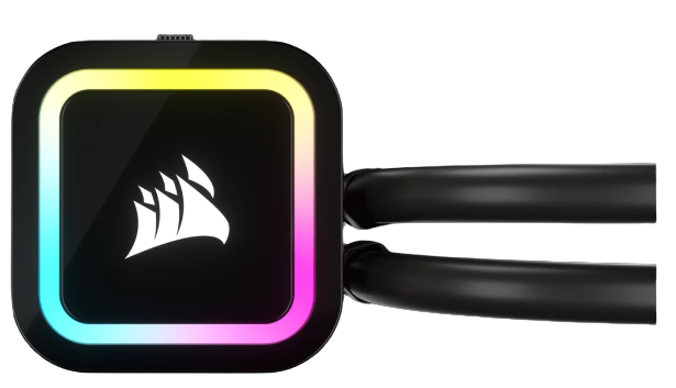 Corsair CW-9060065-WW2 All-in-One CPU-Wasserkühler 240 mm, 2x 120 mm Lüfter 1500 RPM, RGB, Hydrauliklager, Schwarz, kompatibel mit LGA1700/AM5