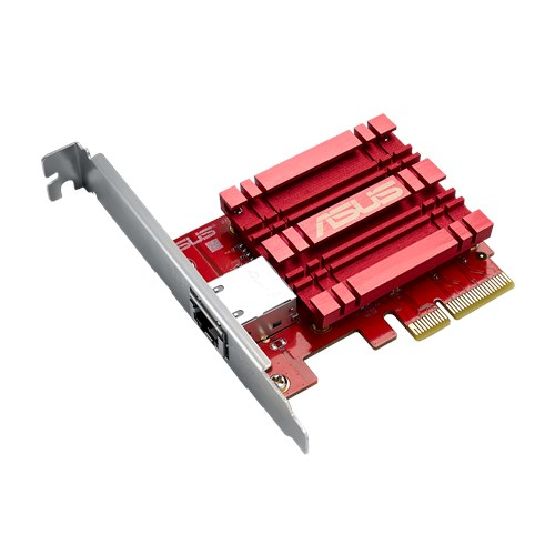 ASUS XG-C100C PCIe Netzwerkkarte 10 Gbit/s (10GBASE-T), 1x RJ45, PCI Express, Jumbo Frames, Grau/Rot