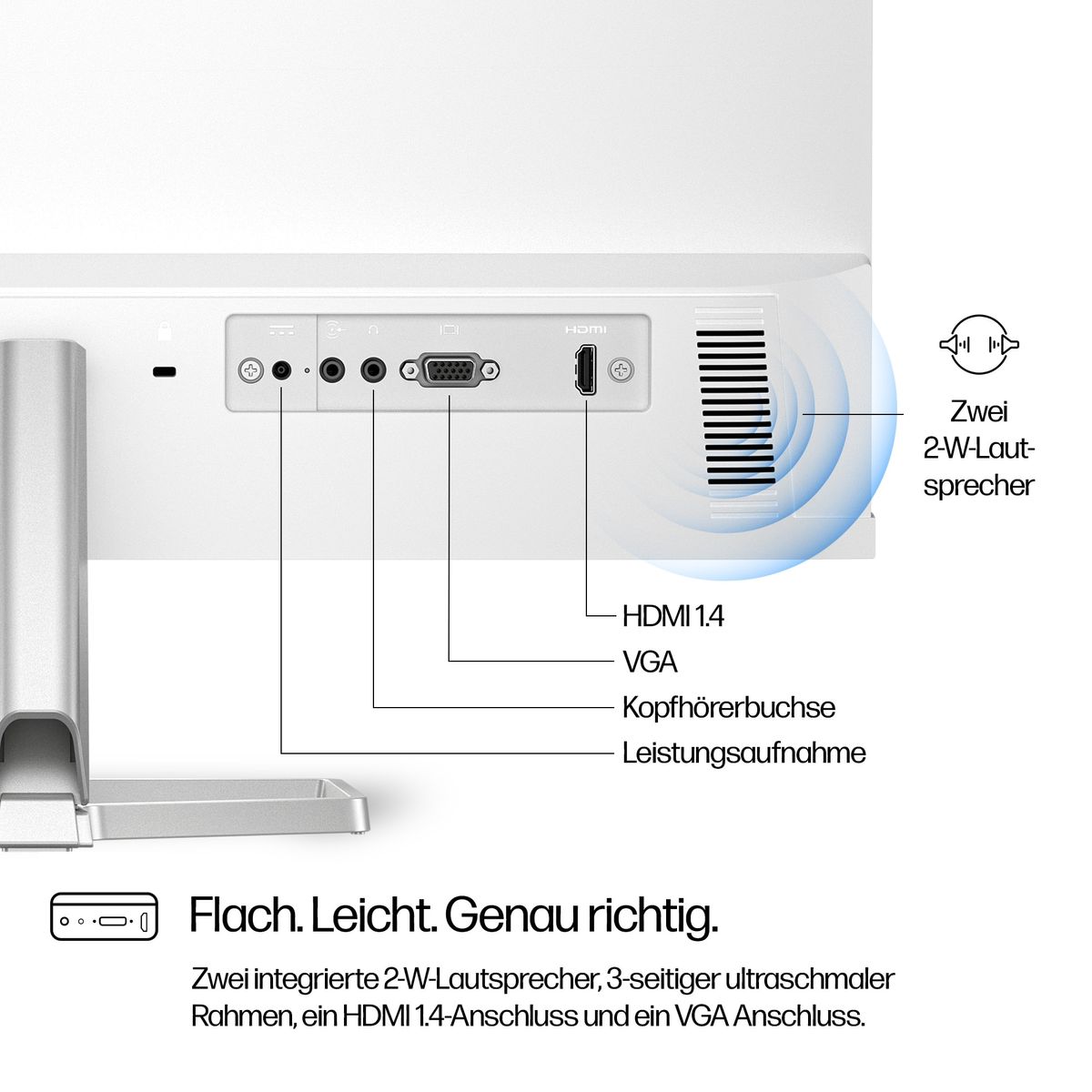 HP Series 5 23.8 inch FHD Monitor with Speakers - 524sa