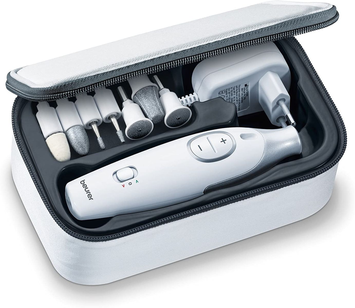 Beurer MP 42 manicure/pedicure set, for well-groomed hands and feet, 7 high-quality attachments without manual nail set