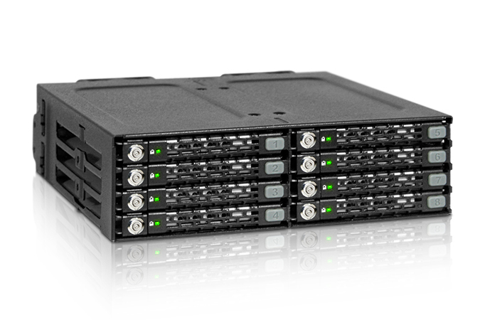 Icy Dock MB998SK-B Hot-Swap Festplatten-Backplane, Metall, Schwarz, 6 Gbit/s, Sperrschloss, 2 Lüfter (4 cm)