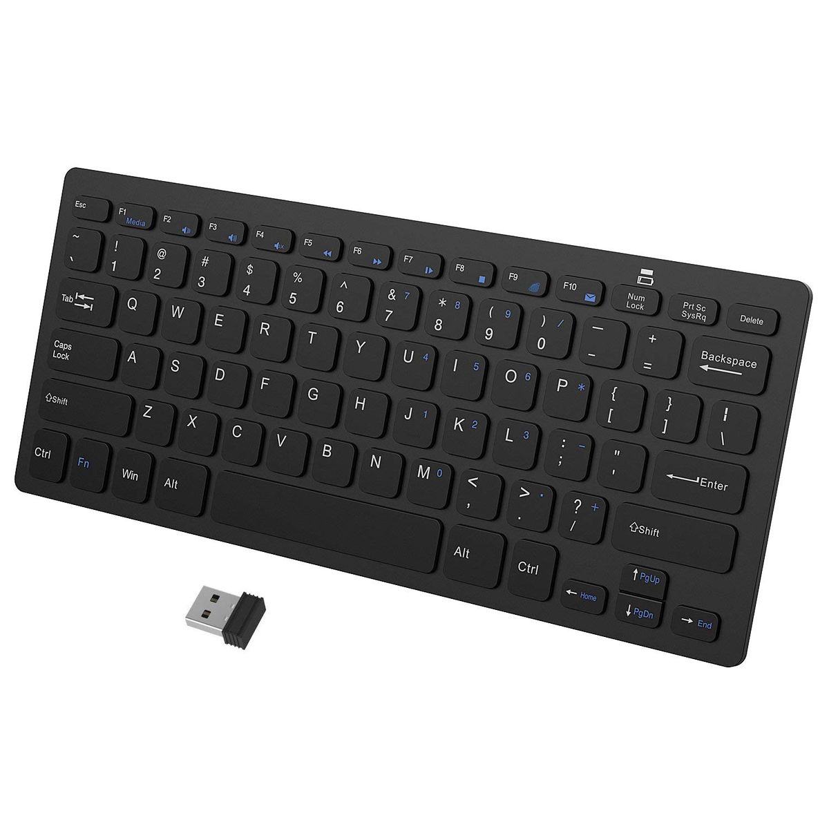 JETech 2160-KB-WIRELESS-BK Tastatur Bluetooth Schwarz US-Layout
