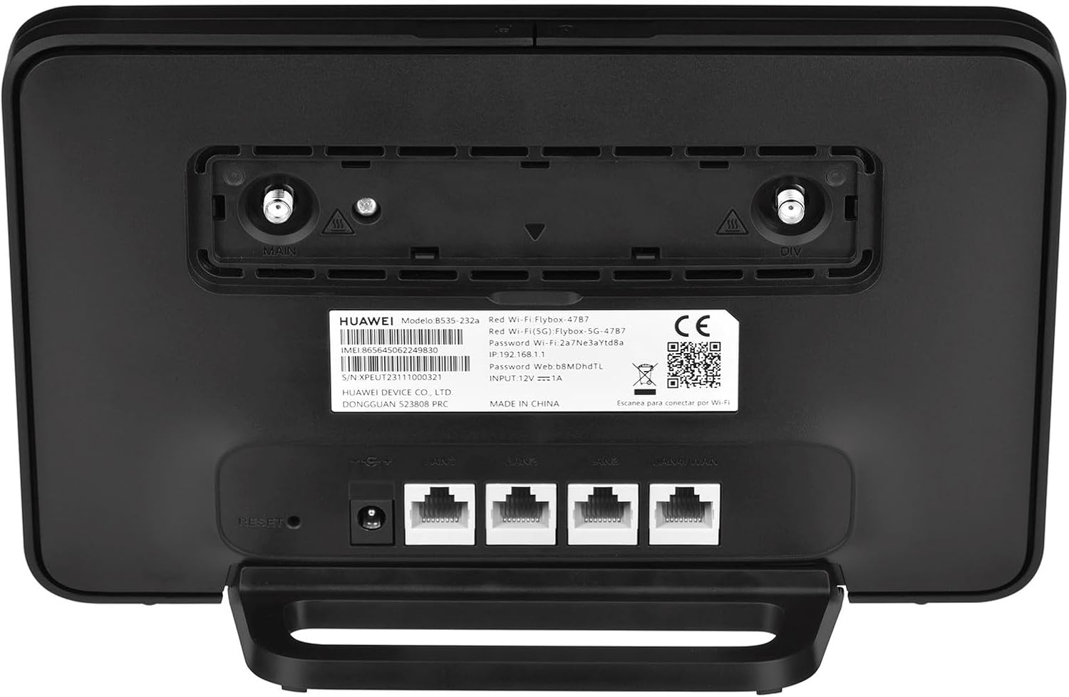 HUAWEI B535-232a 4G CPE Router, LTE Cat7, Wi-Fi AC1300, Dualband, Schwarz