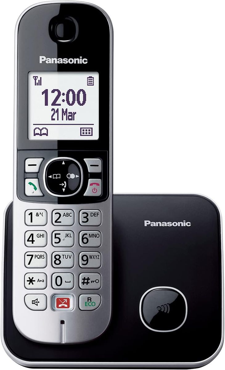 Panasonic KX-TG6851GB Schnurlostelefon (Bis zu 1.000 Telefonnummern sperren, übersichtliche Schriftgröße, lauter Hörer, Voll-Duplex Freisprechen) schwarz-silber 1 Schnurlostelefon schwarz-silber
