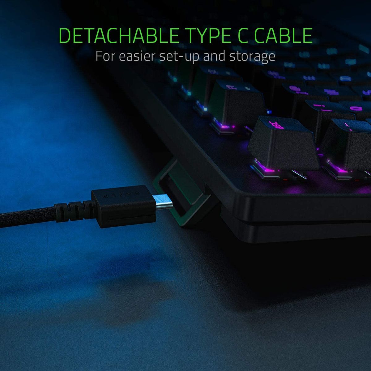 Razer Huntsman TE Gaming Keyboard Optical Red Switches TKL RGB ESP Layout - QWERTY