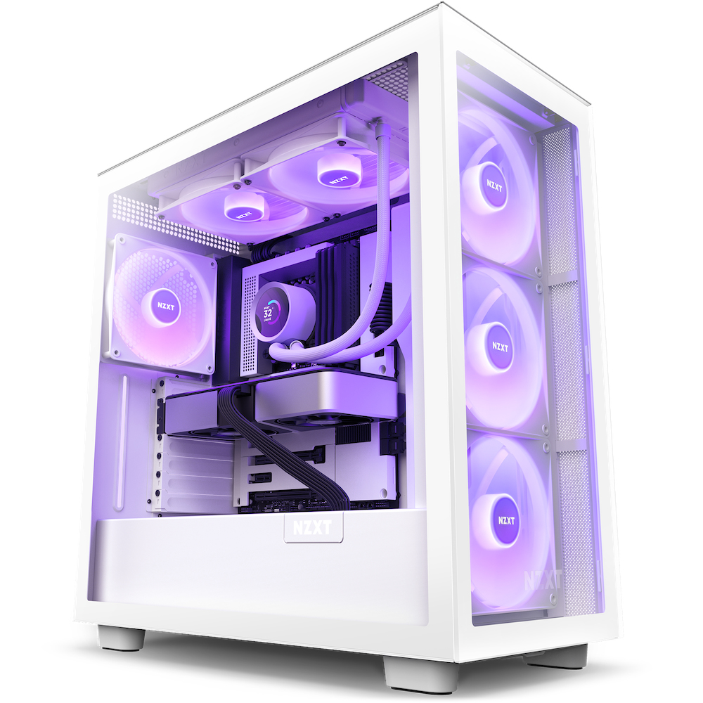 NZXT Kraken 280 RGB All-in-One-Wasserkühlung, 2x 140 mm Lüfter, TFT-LCD Display, RGB, Weiß, CPU-Kühler, Kompatibel mit LGA 1700, AM5