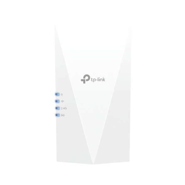 TP-Link RE500X WiFi 6 WLAN Verstärker Repeater AX1500(Dualband 1200MBit/s 5GHz + 300MBit/s 2,4GHz, Tri-Core 1,5 GHz CPU, Gigabit Port, maximale Abdeckung, kompatibel zu allen WLAN Routern)weiß Single