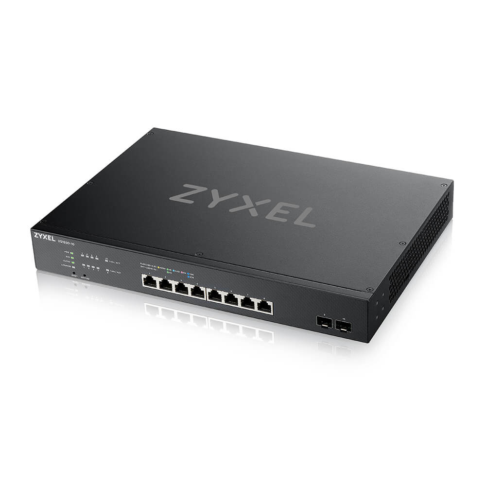 Zyxel XS1930-10-ZZ0101F Managed L3 Netzwerk-Switch, 8x 10G RJ-45 (100/1000/10000), 2x SFP+, 200 Gbit/s Routing, Rackmount, Schwarz