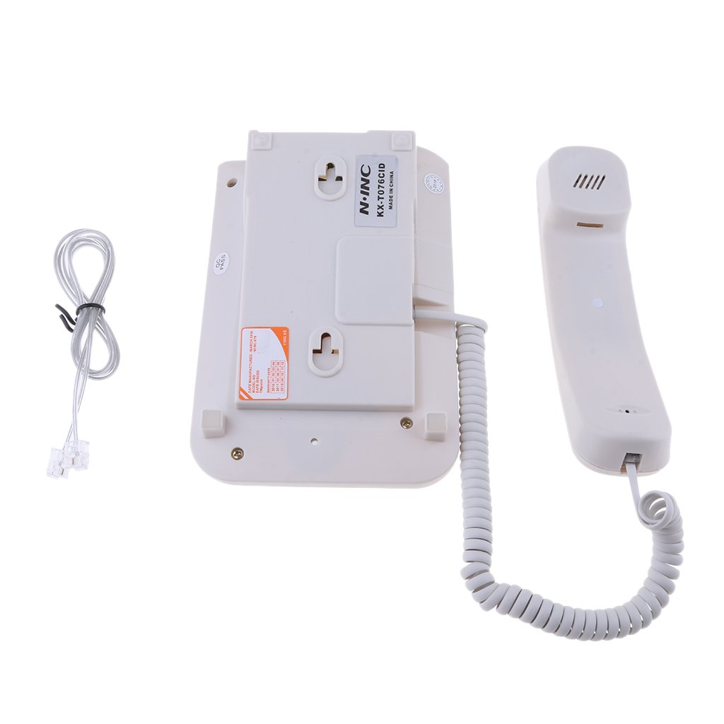 Baoblaze Wall Mounted Telephone Speed Dial Wall Telephone Call Search Non-interference Home Telephone with Call Display KX-T076CID White
