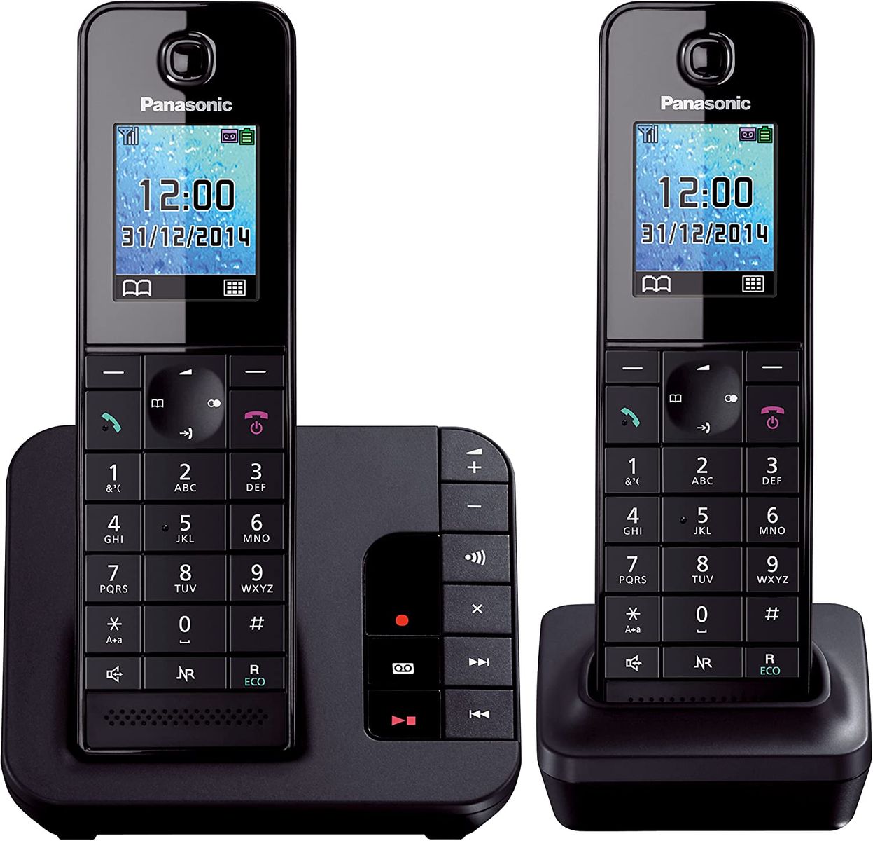 Panasonic KX-TGH222GB Komfort-Telefon Anrufbeantworter Wecker & Babyphone