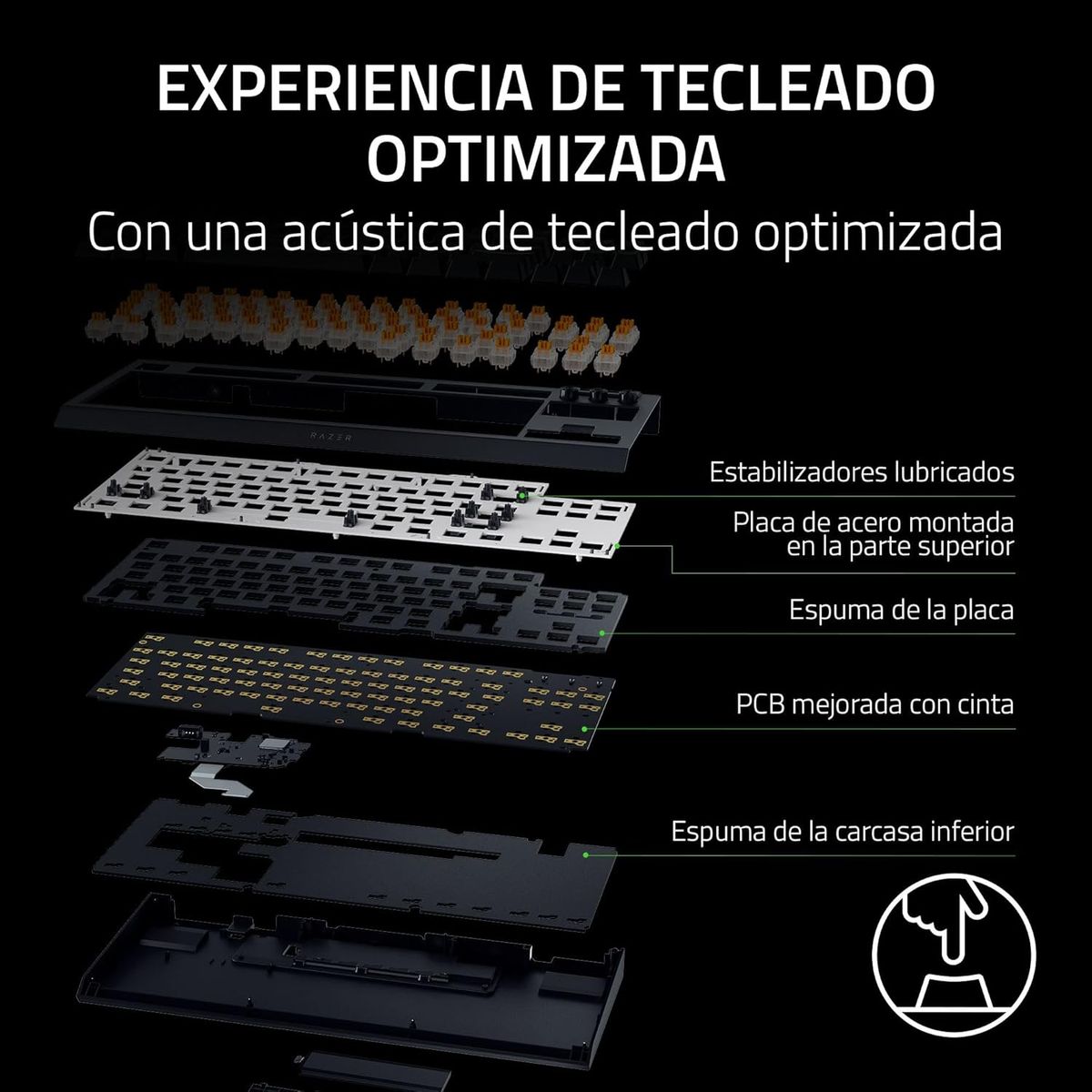 Razer BlackWidow V4 Tenkeyless HyperSpeed Gaming-Tastatur Kabellos Hot-Swap Orange taktile Razer Switches Bluetooth HyperSpeed 1000 Hz Chroma ESP Layout QWERTY