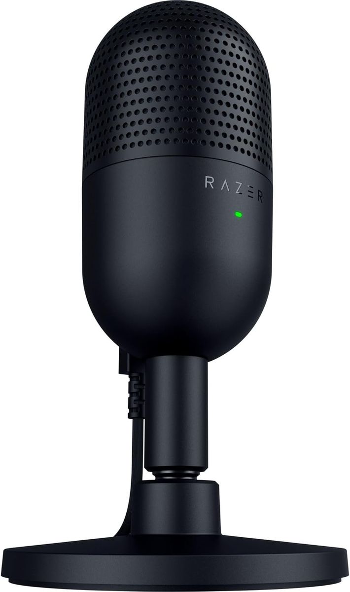 Razer Seiren V3 Mini - Ultrakompaktes USB-Mikrofon (14mm Supernieren Kondensatormikrofon, Tap-to-Mute-Sensor mit LED-Anzeige, integrierter Stoßdämpfer, Plug-and-Play Design) Schwarz