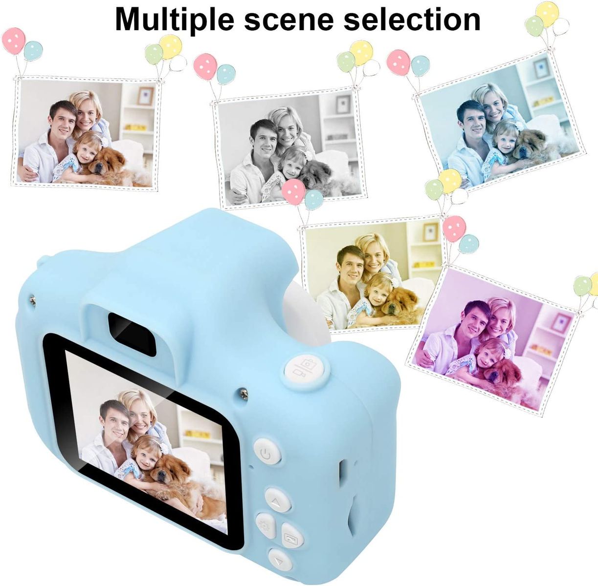 GlobalCrown Kinder Kamera,Mini wiederaufladbare Kinder Digitalkamera Stoßfeste Video Camcorder Geschenke für 3-8 Jahre Jungen Mädchen,8MP HD Video 2 Zoll Bildschirm für Kinder (32 GB Karte enthalten) Blau