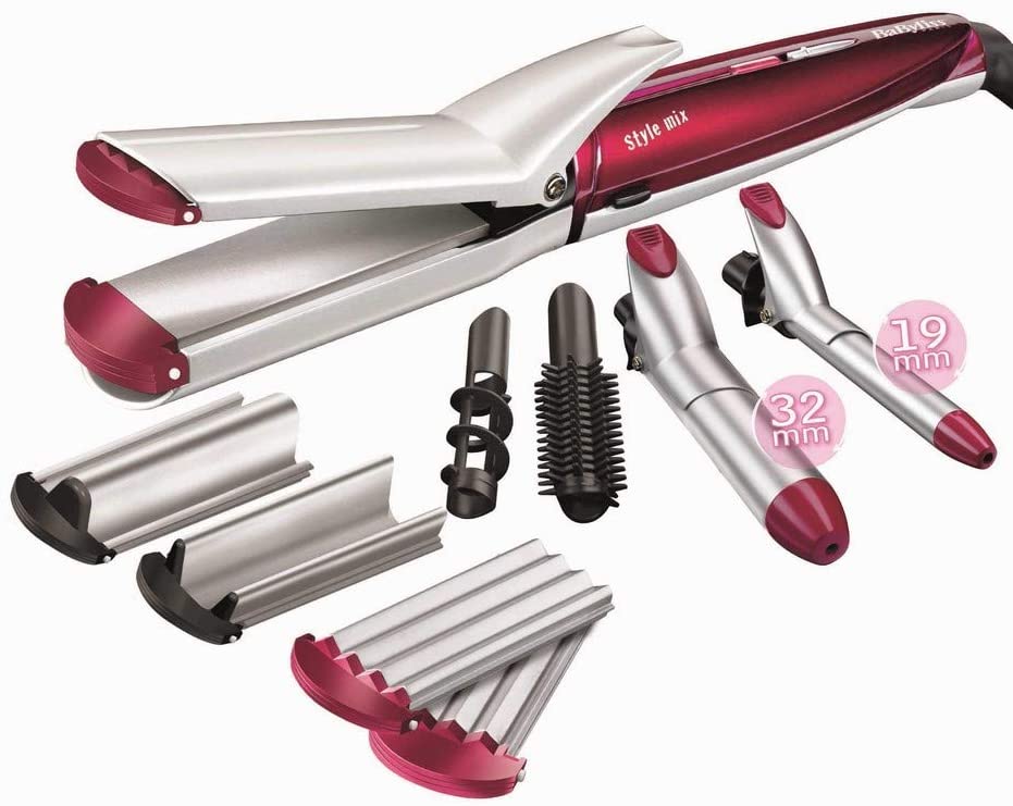 BaByliss Style Mix Multistyler 10-in-1 Curl Straighten Crepe Deep Waves Interchangeable Attachments MS22E