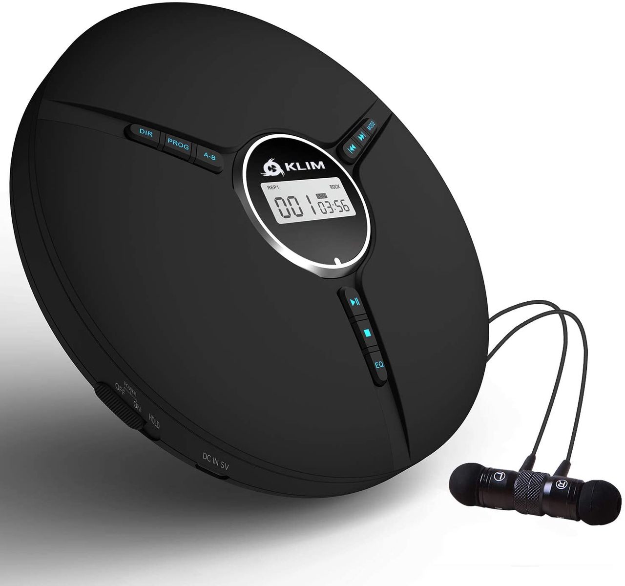 KLIM Discman Portable CD Player with Built-in Battery, Includes KLIM Fusion Headphones Compact Mini CD Player Compatible with CD-R, CD-RW and MP3 Discman CD Player