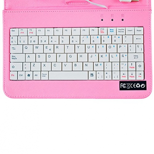 home a107417 9-pink Custodia per Tablet con tastiera ES-Layout
