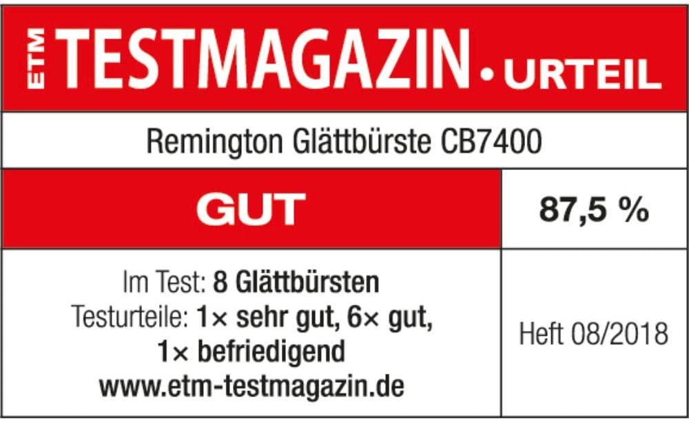 Remington Glättbürste 2in1: Glätteisen & Haarbürste für eine reduzierte Stylingzeit Keramikbeschichtete & antistatische Borsten kühlen Enden Digitales Display 150-230°C CB7400