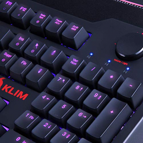 KLIM Vidi Mechanische Tastatur RGB mit Handballenauflage (FRA Layout - AZERTY)