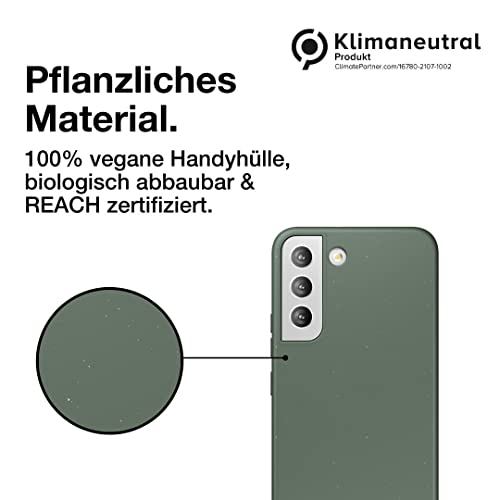 Woodcessories ECO622 Nachhaltige Smartphone-Hülle für Samsung Galaxy S22+ Grün, Biologisch abbaubar, Vegan, Stoßfest, Qi-kompatibel