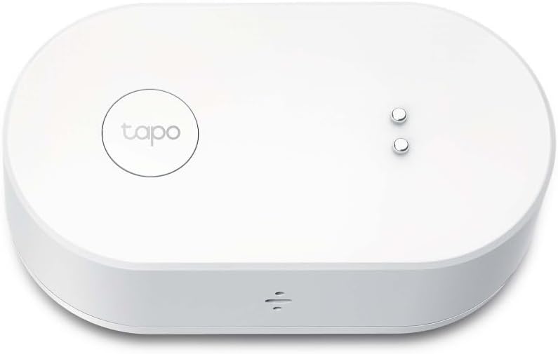 TP-Link T300 Smarter Wasserleck-Sensor, Hub erforderlich, eingebaute 90Db einstellbare Sirene, Sensor & APP & Hub-Alarm, IP67 wasserdicht, Flexible Platzierung Sensor Smart Wasserlecksensor