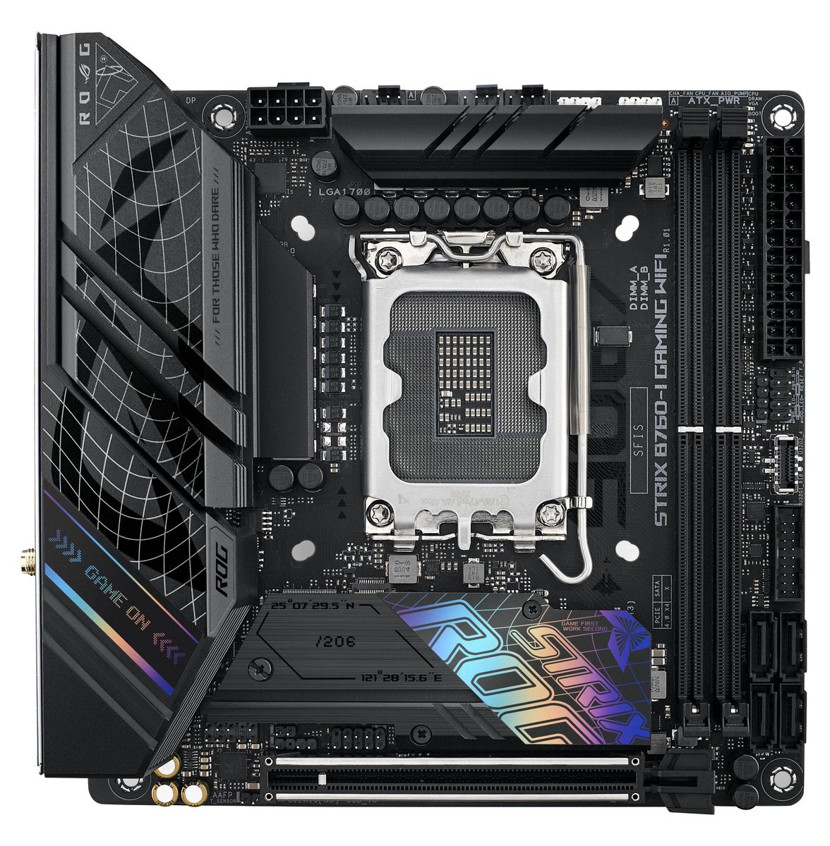 ASUS ROG Strix B760-I Gaming WiFi Mini-ITX Mainboard, Intel B760, LGA 1700, DDR5, WiFi 6E, 2.5G Ethernet, PCIe 5.0, 64 GB