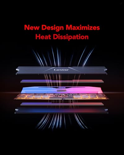 Lexar LD5U16G60C26BR-RGD ARES Gen2 RGB DDR5 RAM 32GB (2x16GB) 6000 MT/s CL26 UDIMM Desktop-Speicher, AMD EXPO, SK hynix, 1.45V