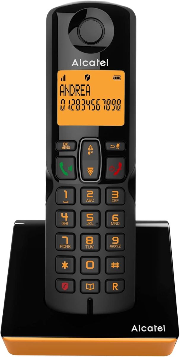 Alcatel S280 DECT-Telefon Anrufer-Identifikation Schwarz, Orange
