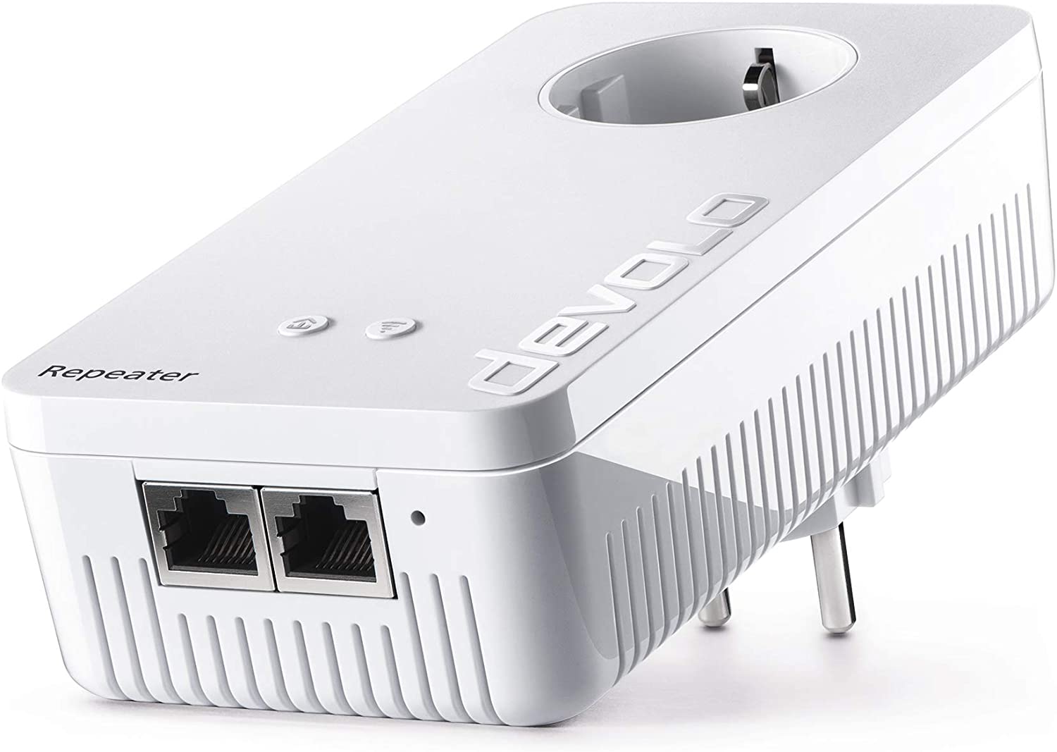 Devolo WLAN Repeater+ ac: WiFi-Verstärker Steckdose schnelleres Internet dank Dual-WiFi kompatibel allen Routern 1200 Mbit/s 2x LAN-Ports AP-Modus Access Point