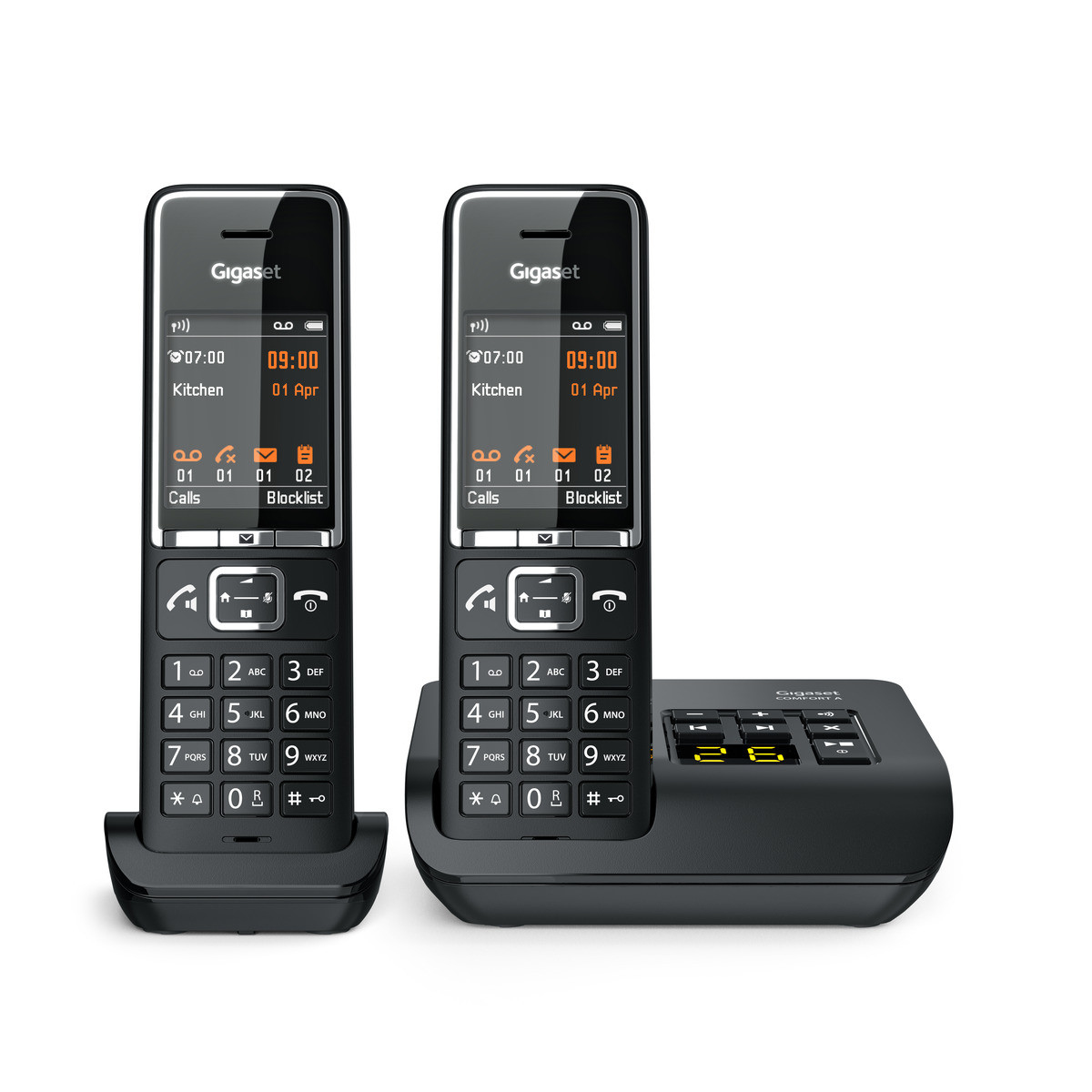 Gigaset COMFORT 550A duo Analoges/DECT-Telefon Anrufer-Identifikation Schwarz