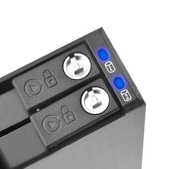 SilverStone SST-FS202B Festplatten-Backplane 2x2,5" in 3,5" Einschub, Aluminium, Schwarz, 6 Gbit/s, Schloss, LED, Hot-Swap