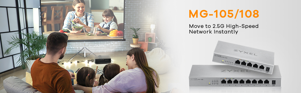 Zyxel MG-105 Unmanaged 2.5G Ethernet (100/1000/2500) Stahl