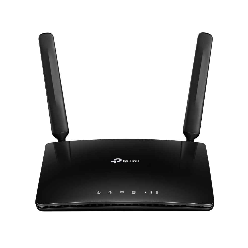 TP-Link Archer MR200(SE) V7.0 AC750 Dual-Band 4G LTE Router, SIM-Slot, Ethernet-WAN, 4x LAN 10/100, 2x externe Antennen, Schwarz