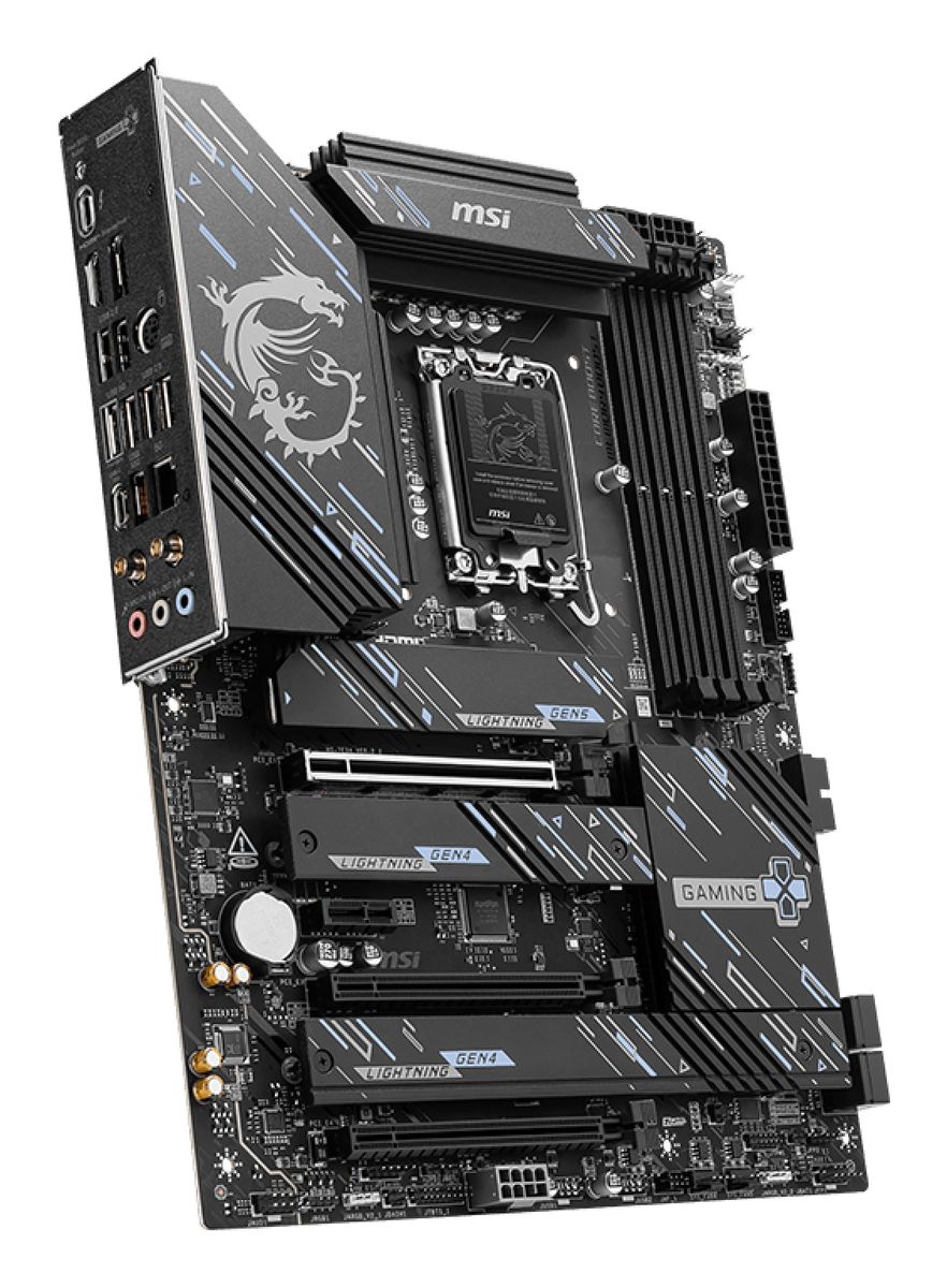 MSI Z890 GAMING PLUS WIFI Mainboard LGA 1851 (Socket V1) ATX, Intel Z890, DDR5, 4x DIMM 256GB, 4x M.2, Wi‑Fi 7 (Killer BE1750), 5GbE, Bluetooth 5.4