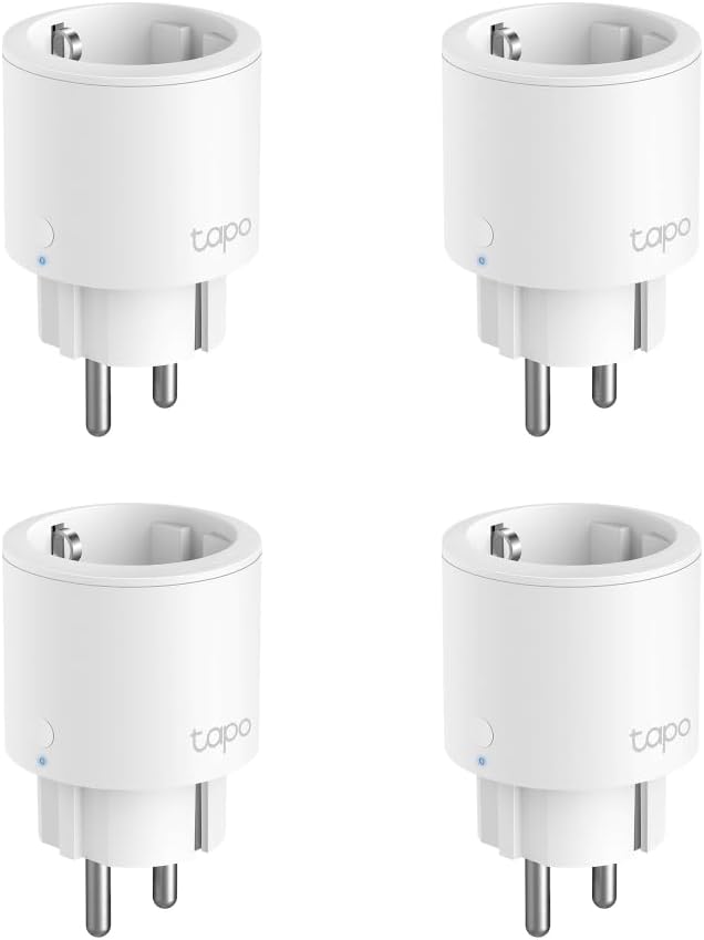 TP-LINK Tapo Nano Smart WLAN Steckdose Tapo P115 mit Energieverbrauchskontrolle, Smart Home Alexa Steckdose, funktioniert mit Alexa, Google Home, Sprachsteuerung, Fernzugriff, Kein Hub notwendig(4er-Pack)