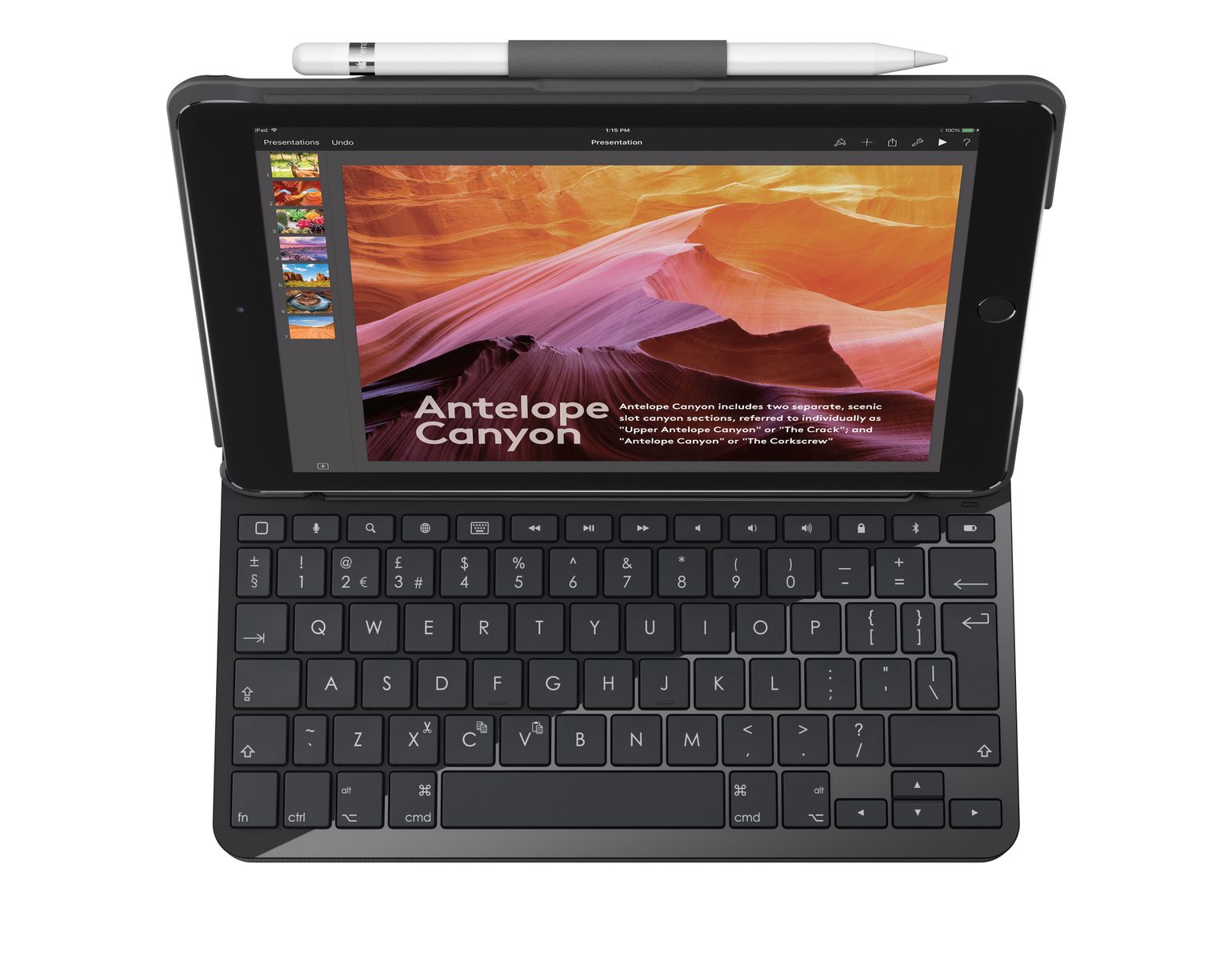 logitech Slim Folio Tastatur für Mobilgeräte Schwarz Bluetooth (ITA Layout - QWERTY)