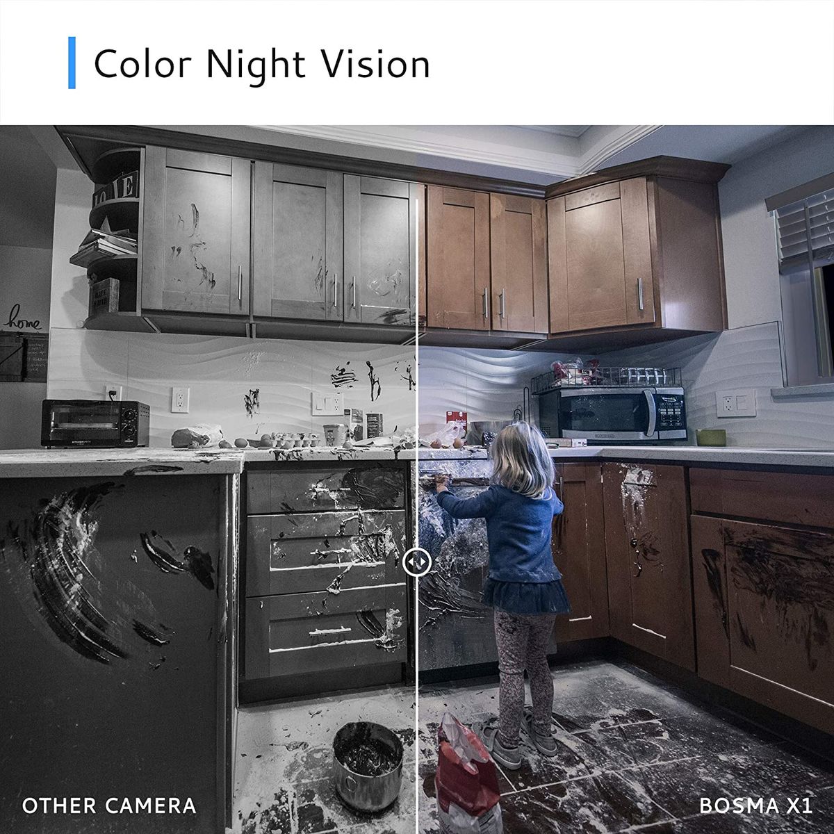 BOSMA X1 Home Security Camera 1080p HD Two Way Audio Night Vision Siren Alarm