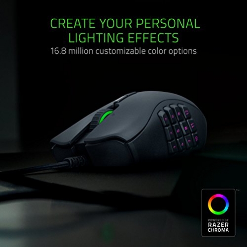 Razer Naga Trinity Gaming Mouse 16.000 DPI Ergonomic RGB Modular MOBA/MMO