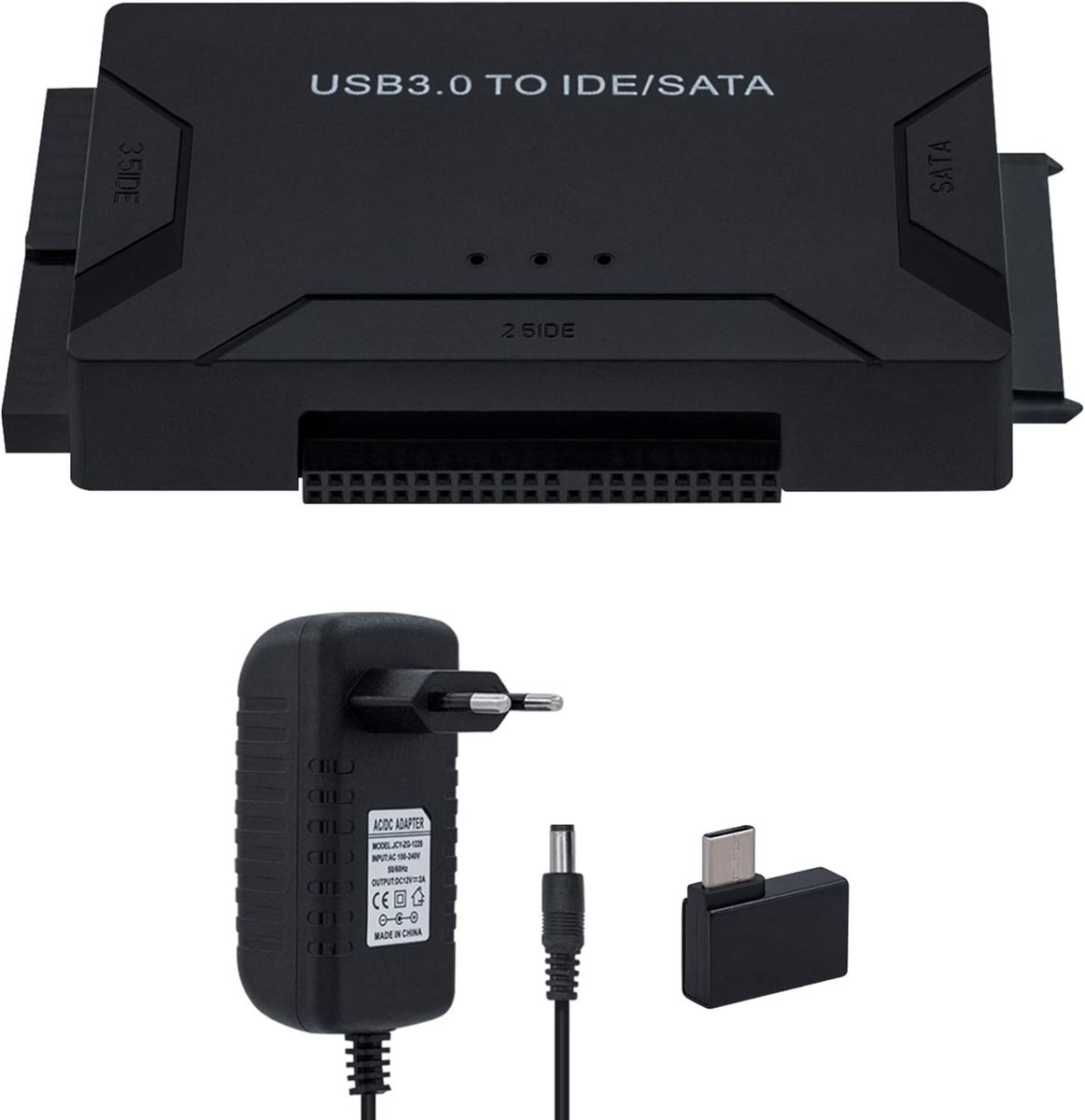 Mcbazel USB 3.0 zu IDE/SATA Konverter Festplattenadapter, Externes Kit für 2.5"/3.5" SATA/SSD HDD Festplatte Kompatibel mit PC