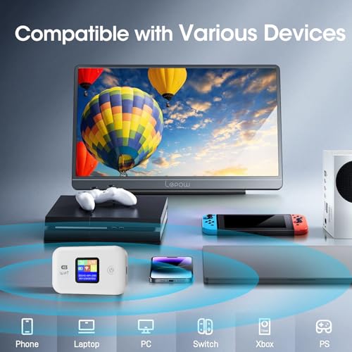 JICICUXI JICICUXI.A8 Mobiler 4G LTE Router, Tragbarer WLAN-Hotspot, bis 150 Mbit/s, 3000 mAh Akku, SIM-Karten