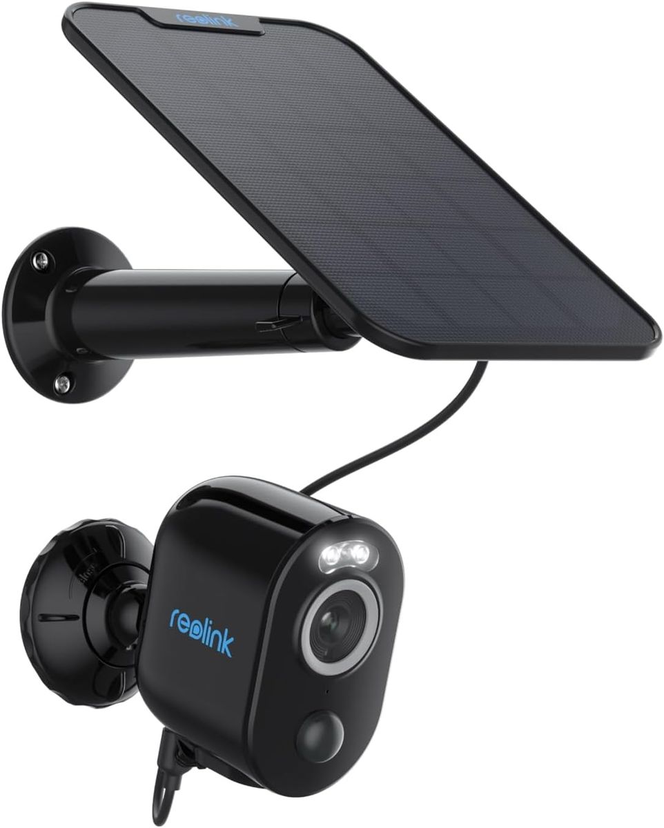 Reolink Überwachungskamera Aussen Akku Argus 3 Pro(Schwarz) mit Solarpanel, 5MP Farbnachtsicht, Solar WLAN Kamera Outdoor mit 2,4/5GHz WiFi, KI-Erkennung, Alarm-Filter, Spotlights, 2-Wege-Audio
